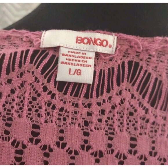 Bongo Size L Sweater Long Sleeve Pink Pullover ~ Embroidery detail ~ EUC! - Picture 9 of 10